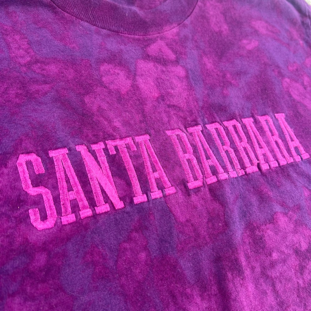 Vintage Spring Ford Santa Barbara Tie Dye T-Shirt Mens Large Purple Made in USA - Picture 2 of 6